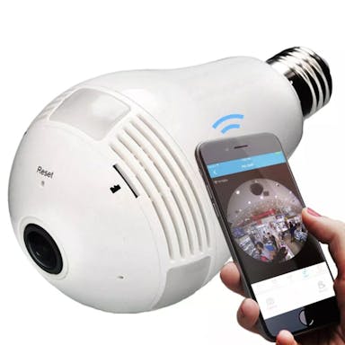 Câmera lâmpada 360 wifi com auto falante
