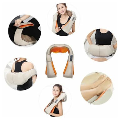 Colete massageador shiatsu para pescoço com pulso elétrico e Infravermelho