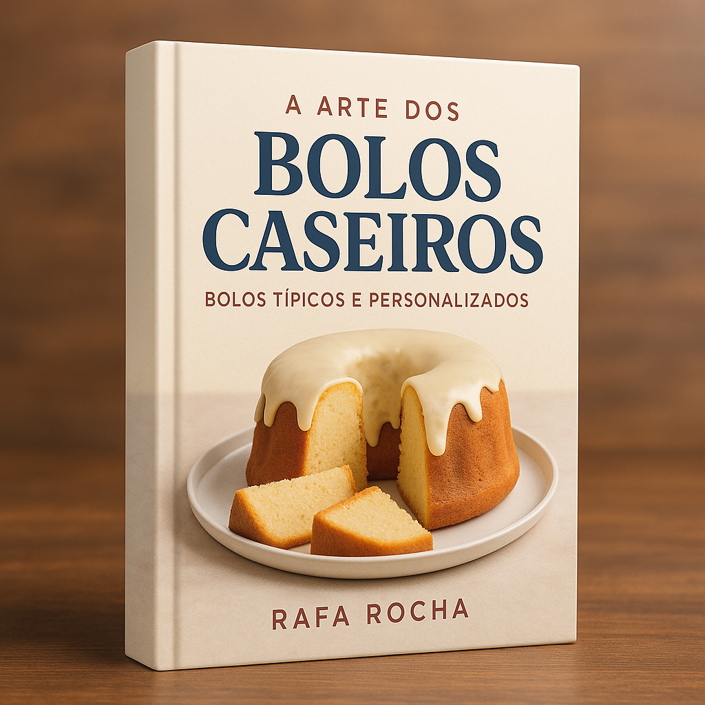 Ebook A Arte dos Bolos Caseiros - mockup da capa